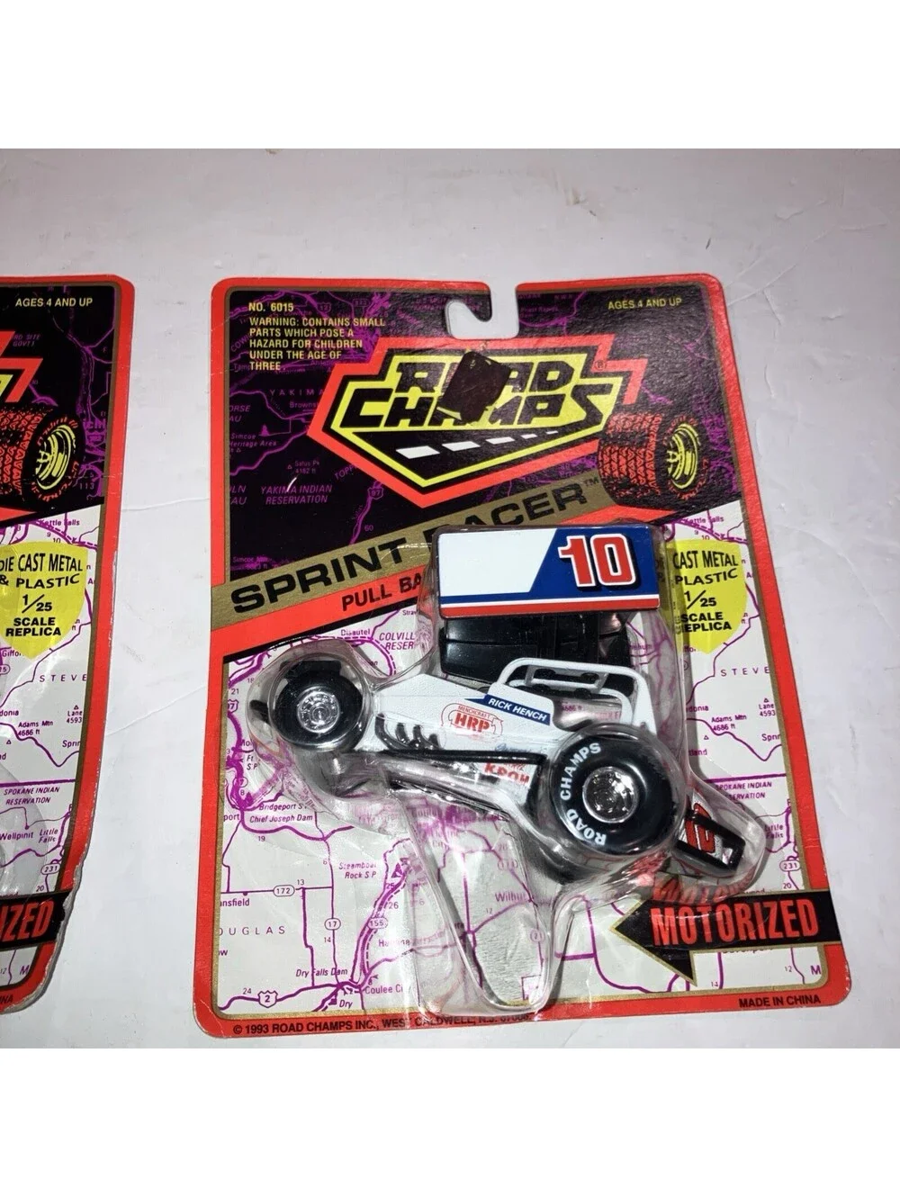 Lot Of 2 Vintage 1993 ROAD CHAMPS SPRINT RACERS PULL BACK ACTION NEW COMPLETE